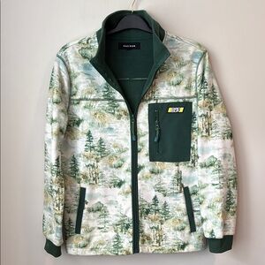 PacSun Green and White Nature Print Jacket - size small